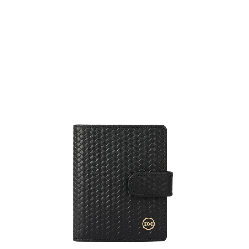 دا ميلانو Multi Slot Leather Card Case - Black